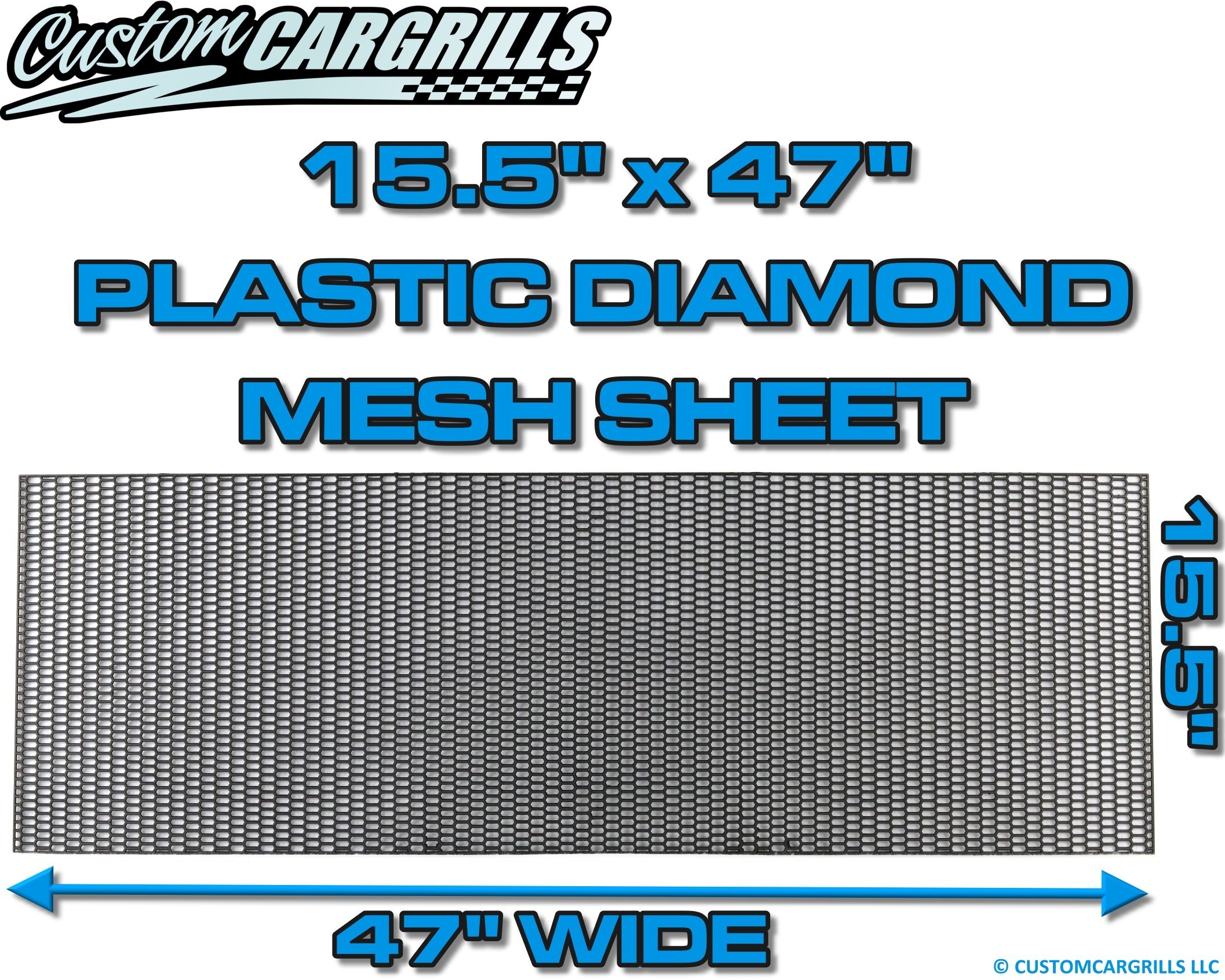 15.5in. x 47in. Plastic Diamond Grill Mesh Sheet - Black #2