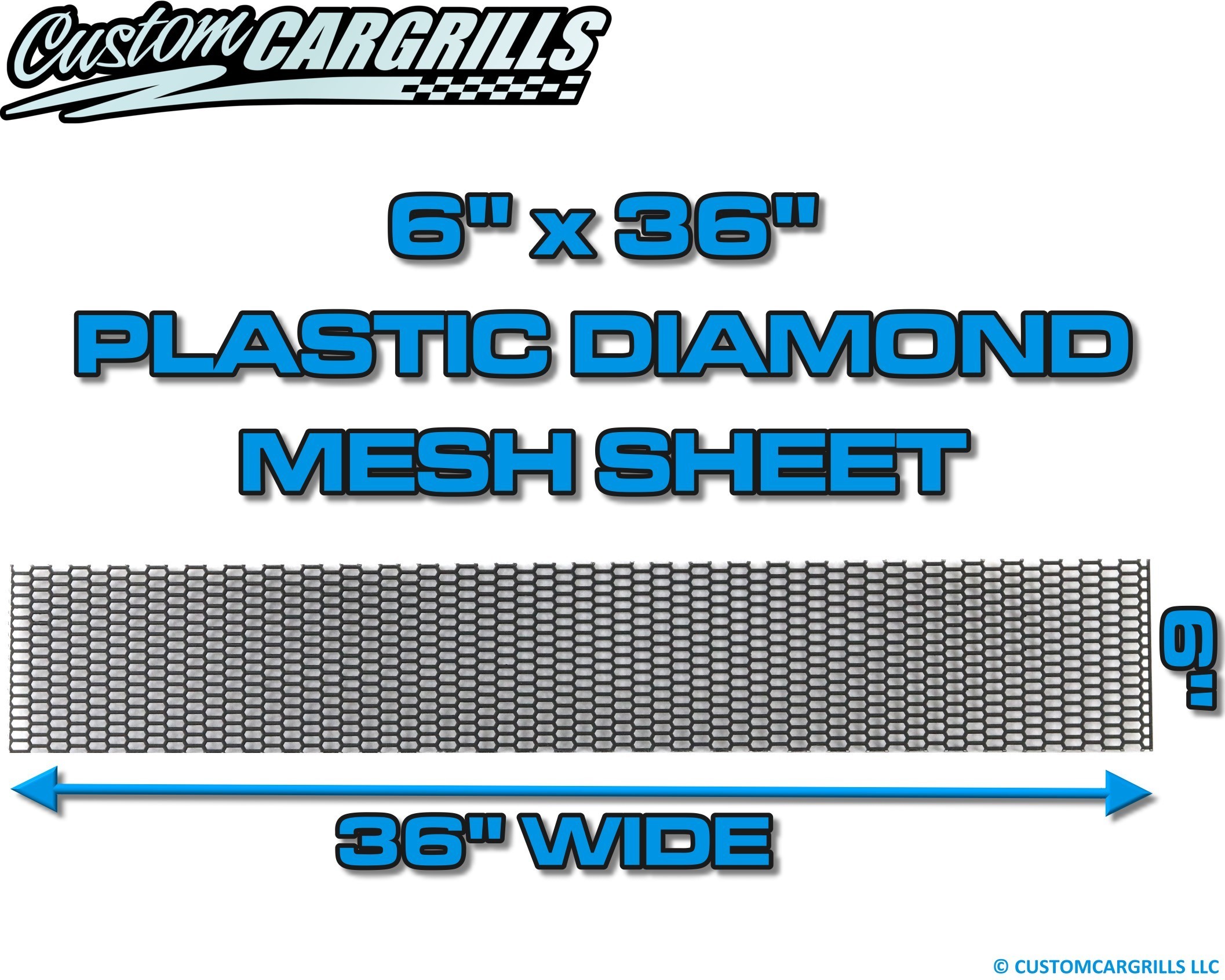 6in. x 36in. Plastic Diamond Grill Mesh Sheet - Black #2
