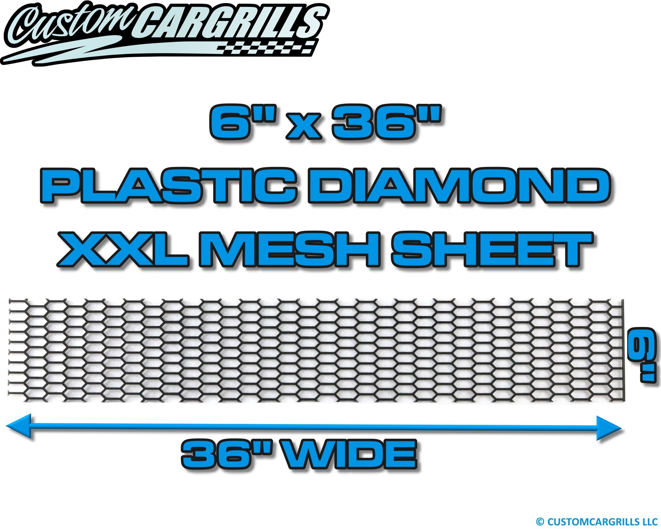 6in. x 36in. Plastic Diamond XXL Grill Mesh Sheet - Black #2