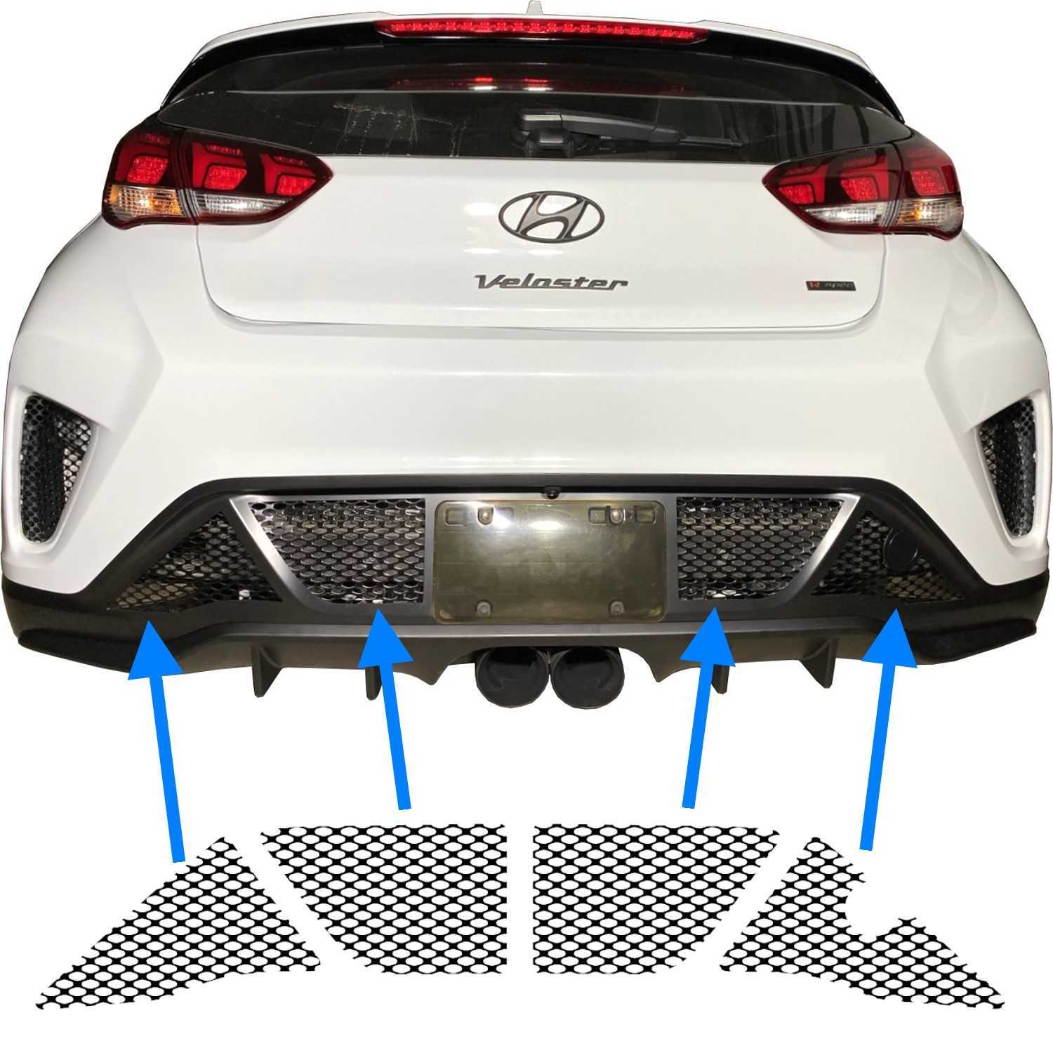 2019 - 2021 Hyundai Veloster (Non "N" Version) Rear Bumper Mesh