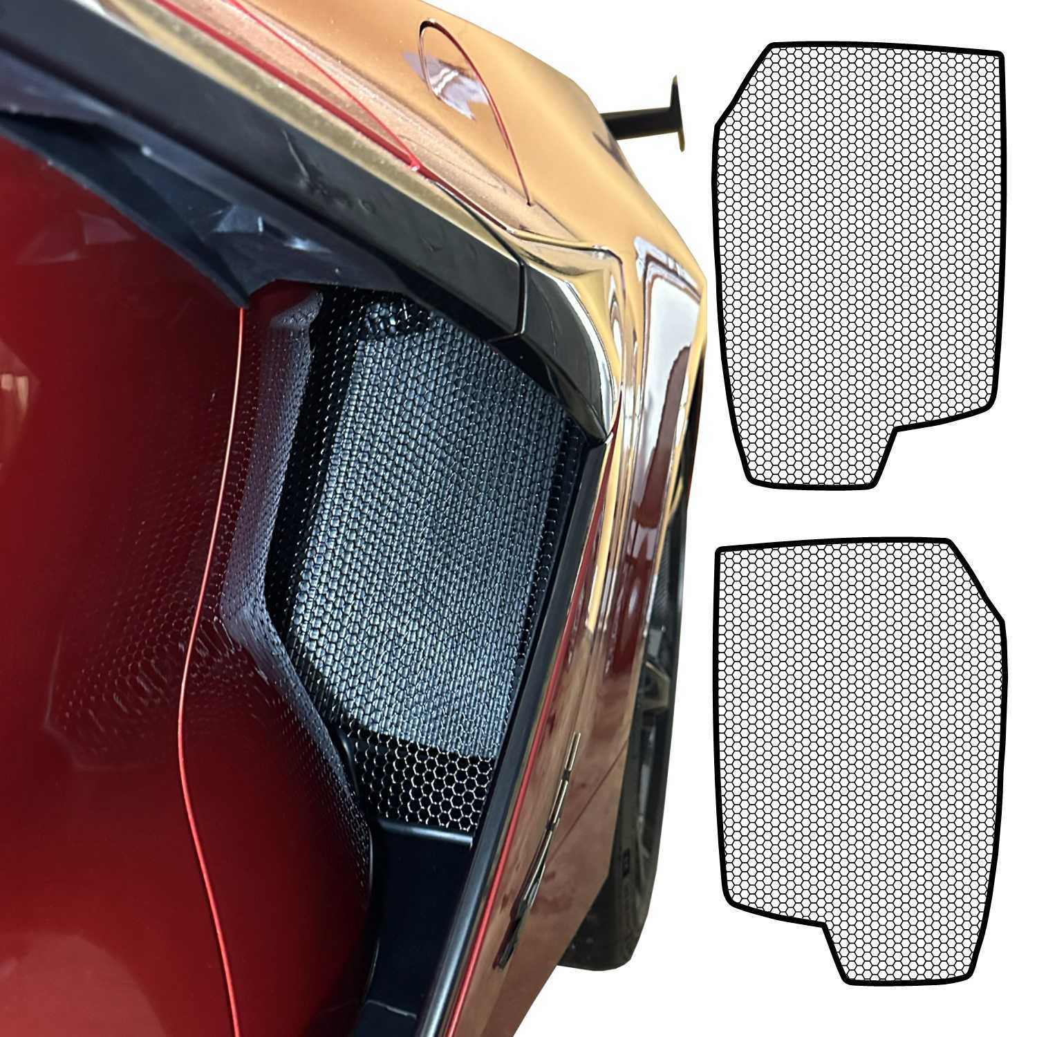 Black Honeycomb Side Intake Mesh Grille Inserts For Corvette C8 Z06 & E-Ray (2023-2025)