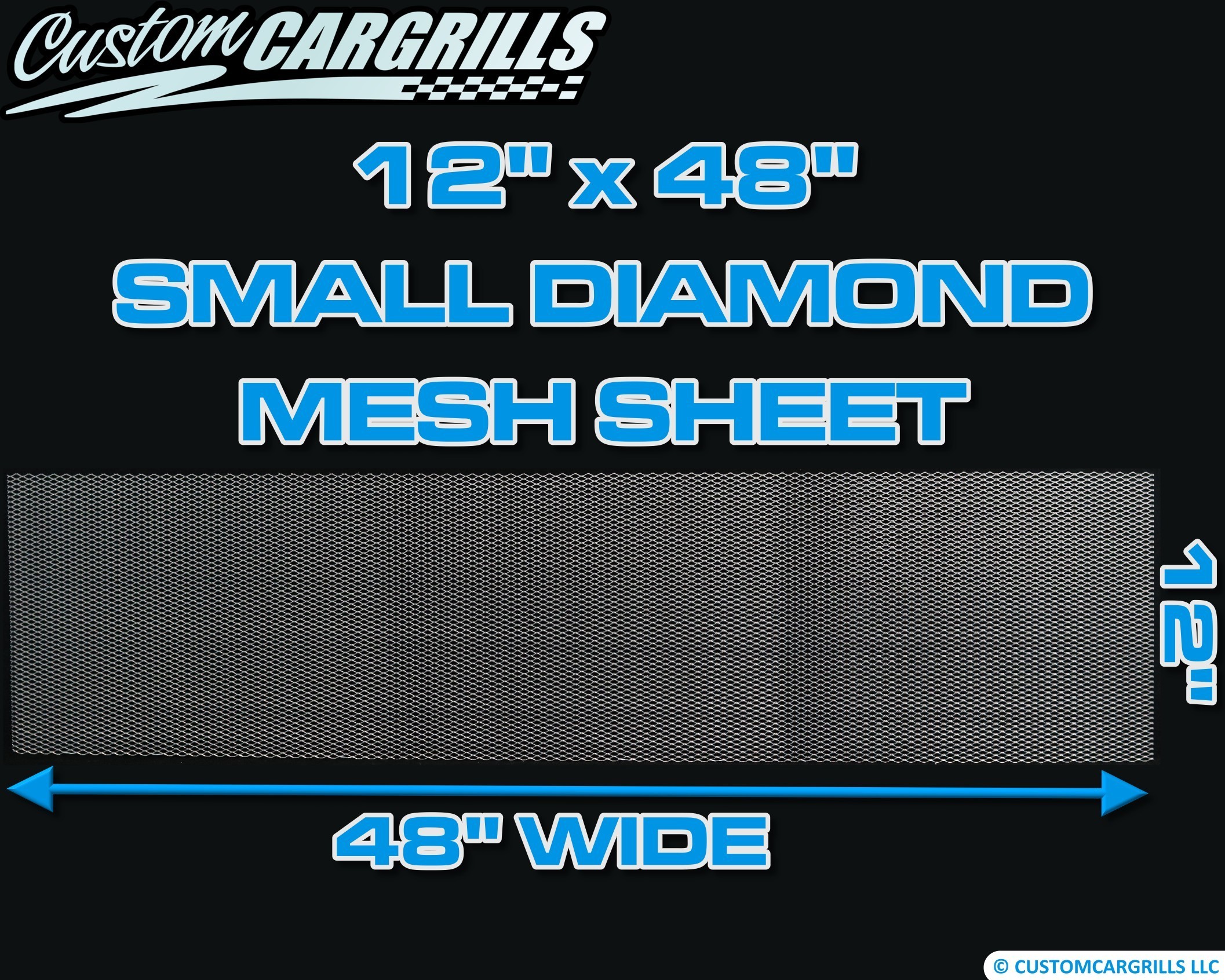 12in. x 48in. Small Diamond Grill Mesh Sheet - Silver #4