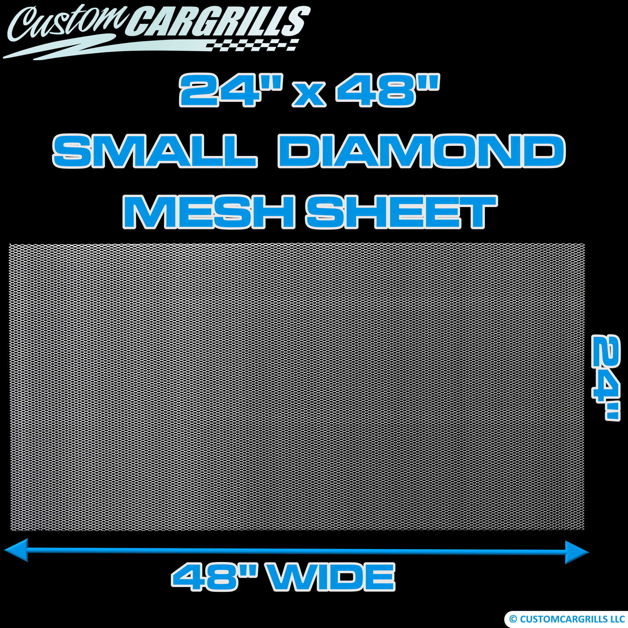 24in. x 48in. Small Diamond Grill Mesh Sheet - Silver #4
