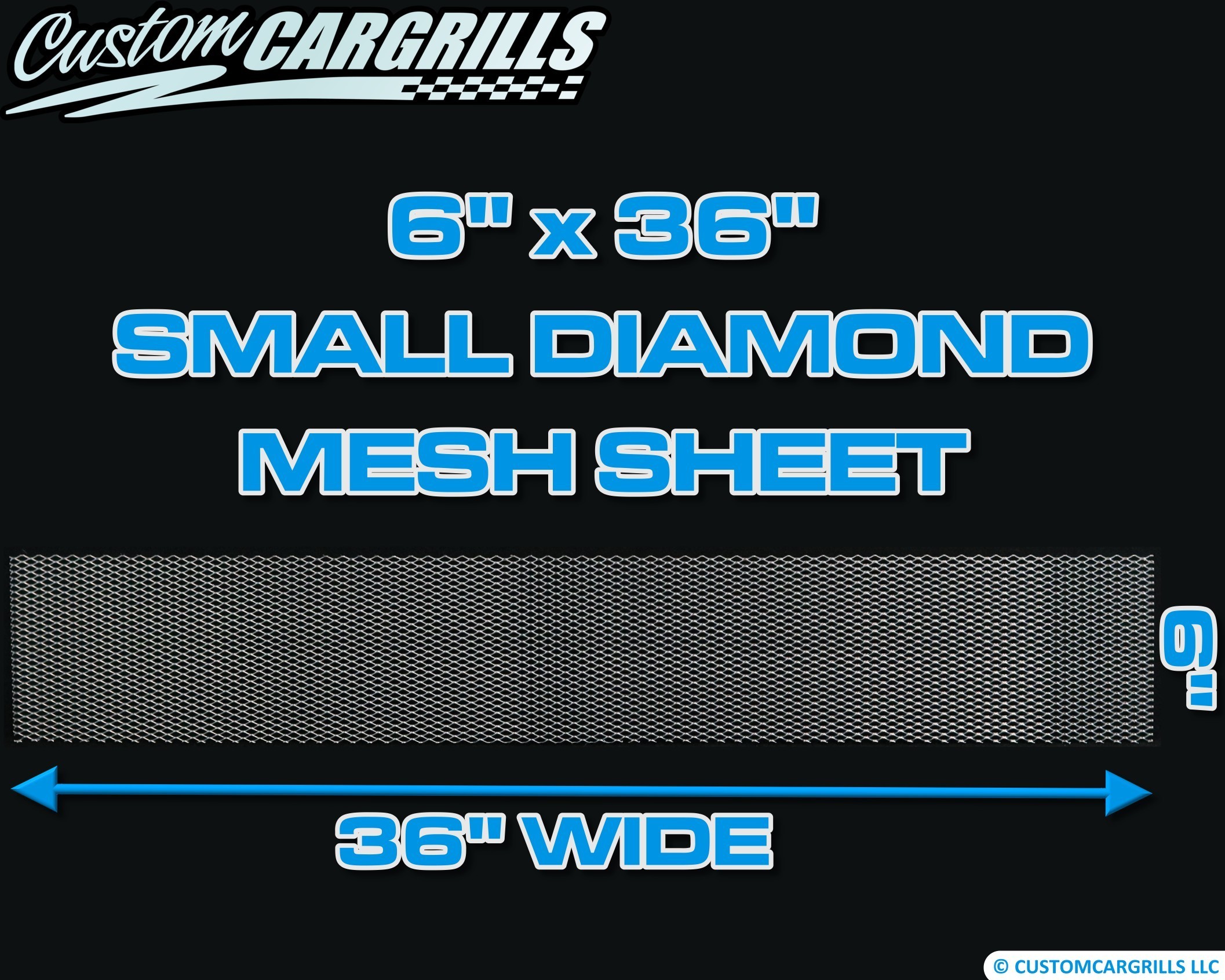 6in. x 36in. Small Diamond Grill Mesh Sheet - Silver #4