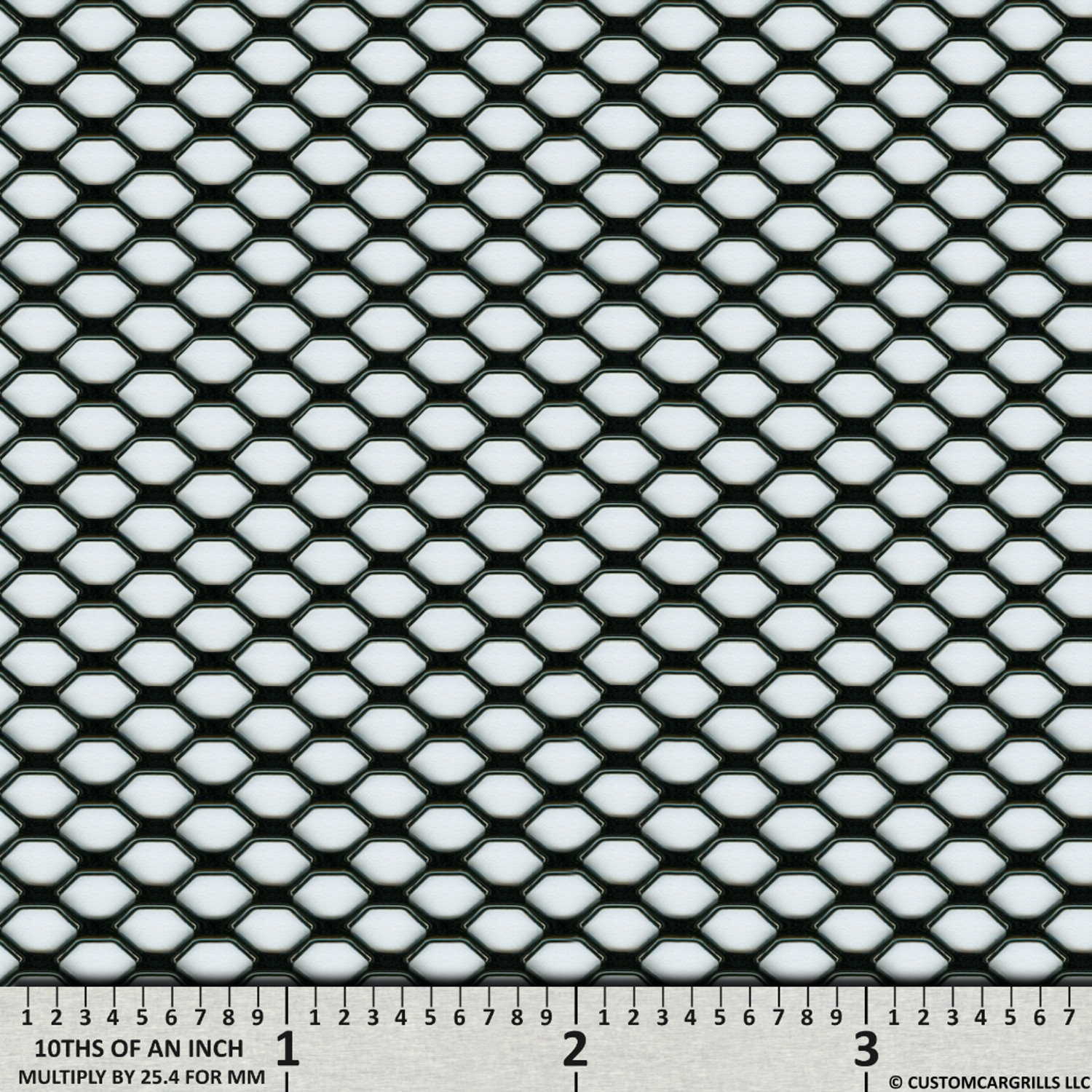 6in. x 36in. Small Hexagon Grill Mesh Sheet  - Gloss Black