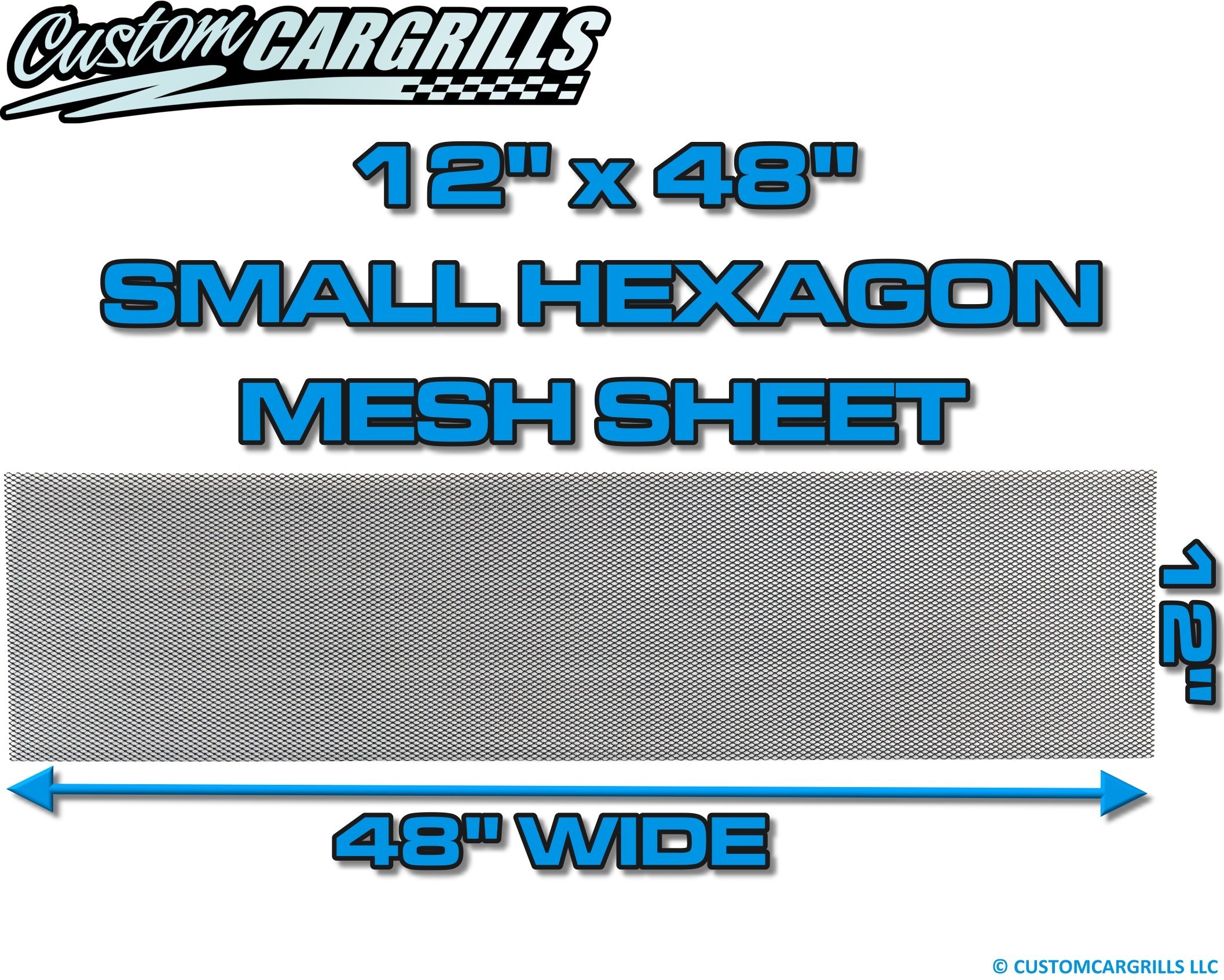 12in. x 48in. Small Hexagon Grill Mesh Sheet  - Gloss Black #4