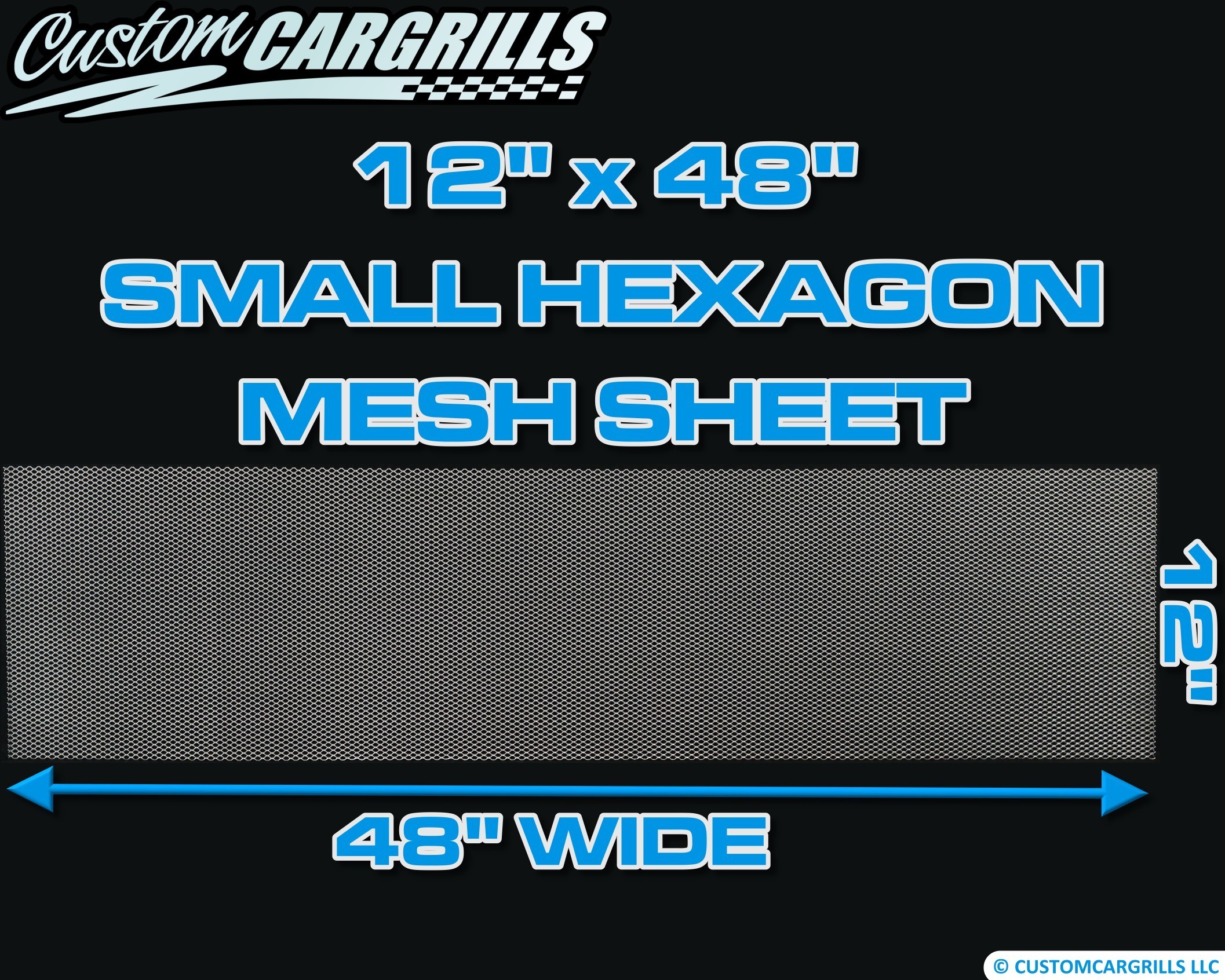 12in. x 48in. Small Hexagon Grill Mesh Sheet  - Silver #4