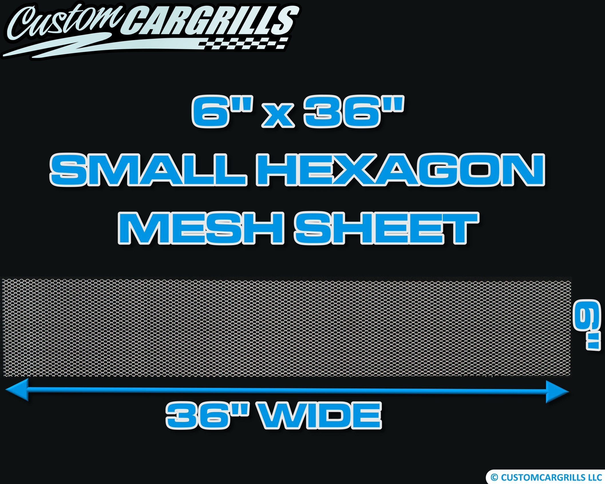 6in. x 36in. Small Hexagon Grill Mesh Sheet  - Silver #4