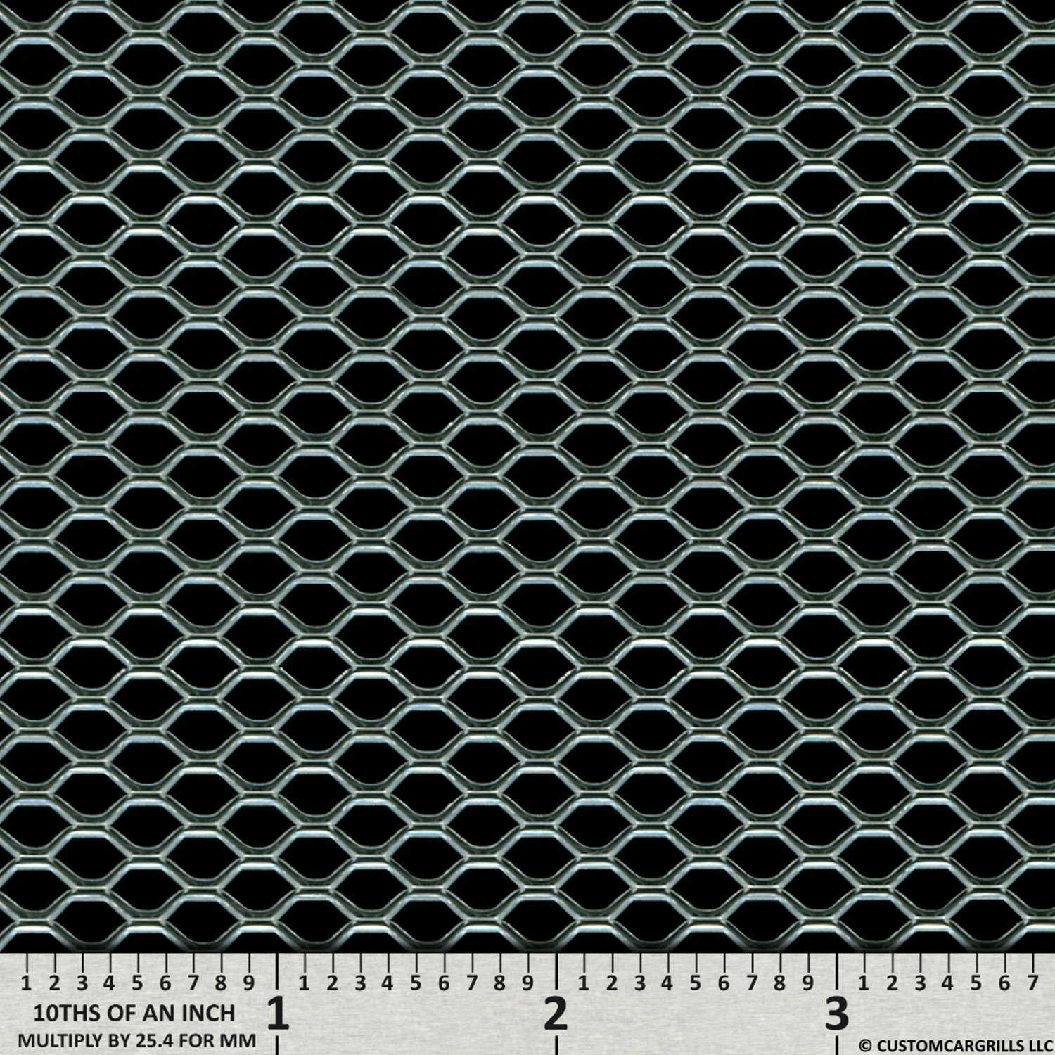 18in. x 48in. Small Hexagon Grill Mesh Sheet  - Silver #1
