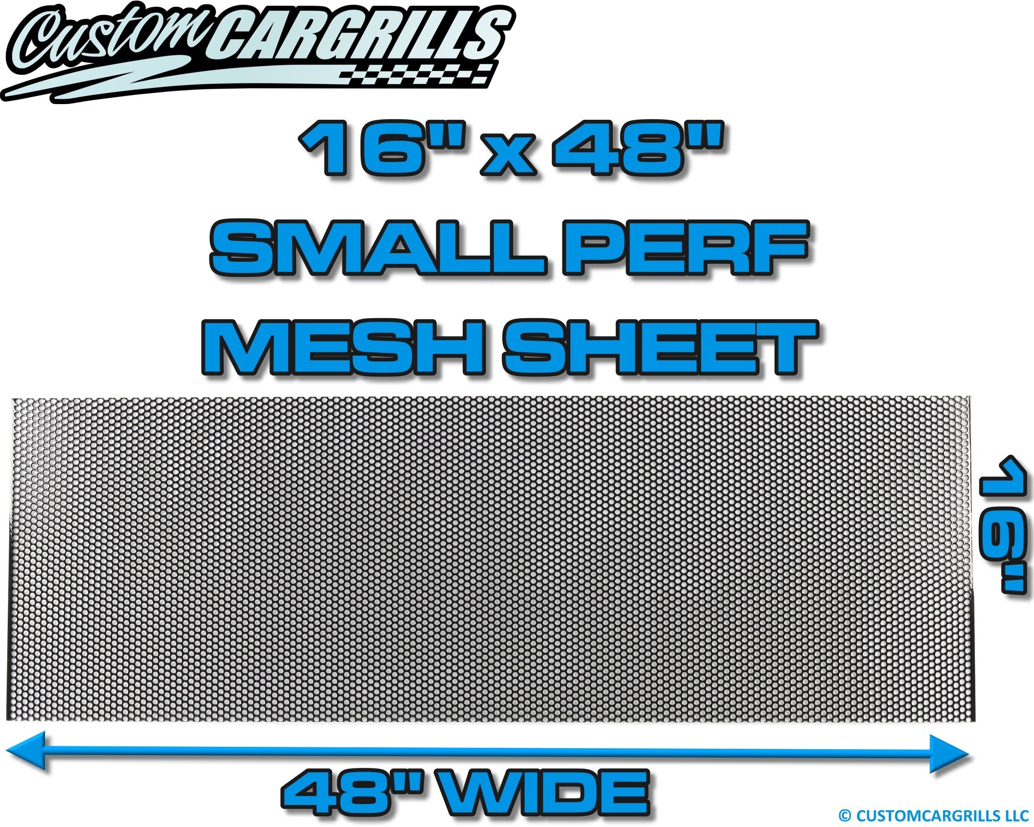 16in. x 48in. Small Perforated Grill Mesh Sheet - Gloss Black #4