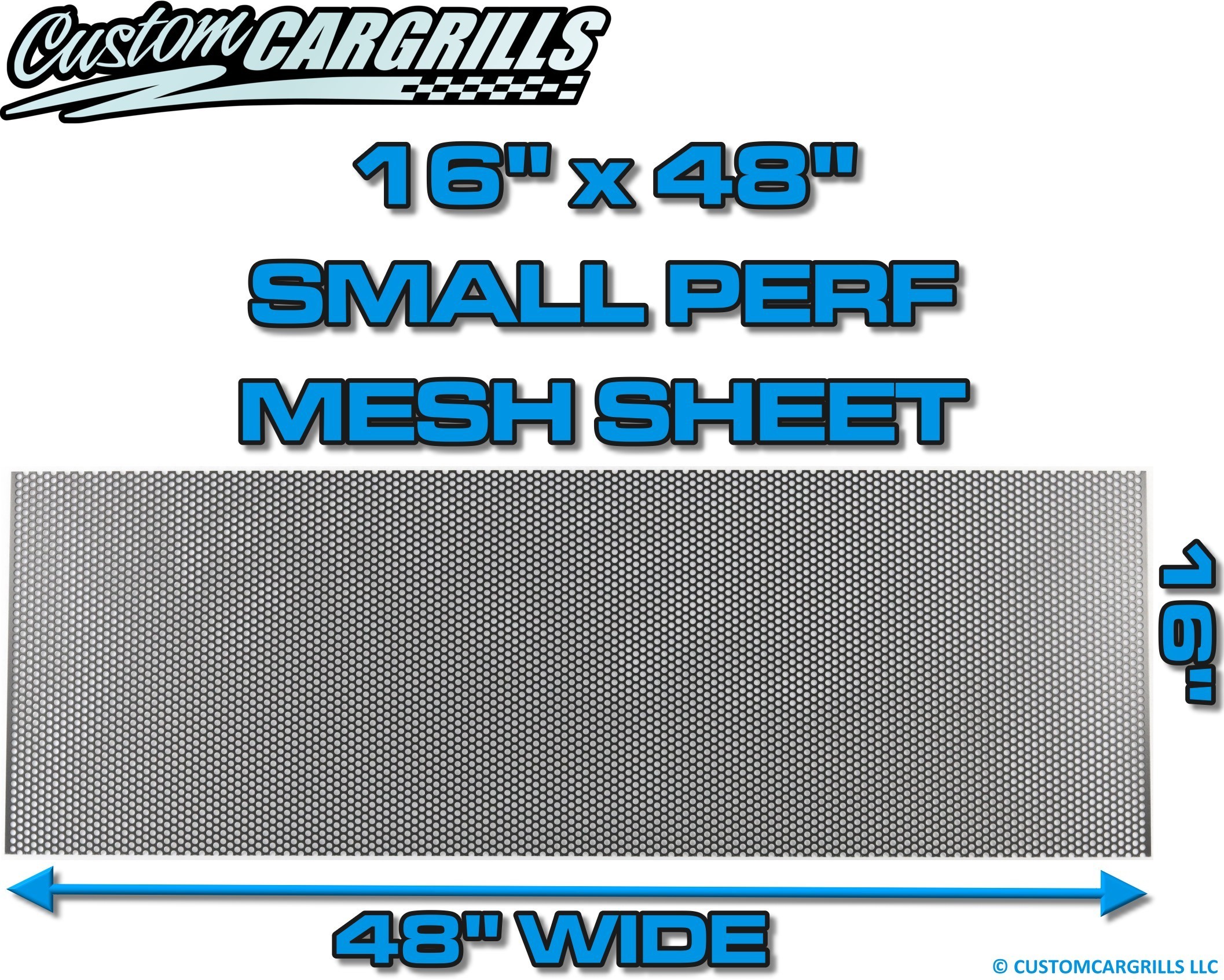 16in. x 48in. Small Perforated Grill Mesh Sheet - Flat Black #4