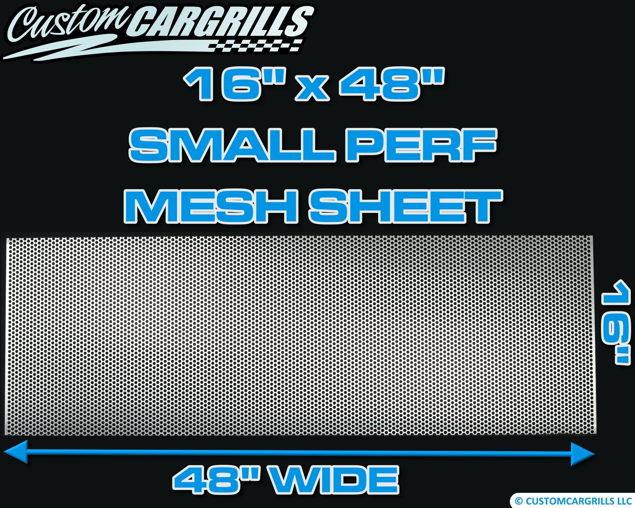 16in. x 48in. Small Perforated Grill Mesh Sheet - Silver #4