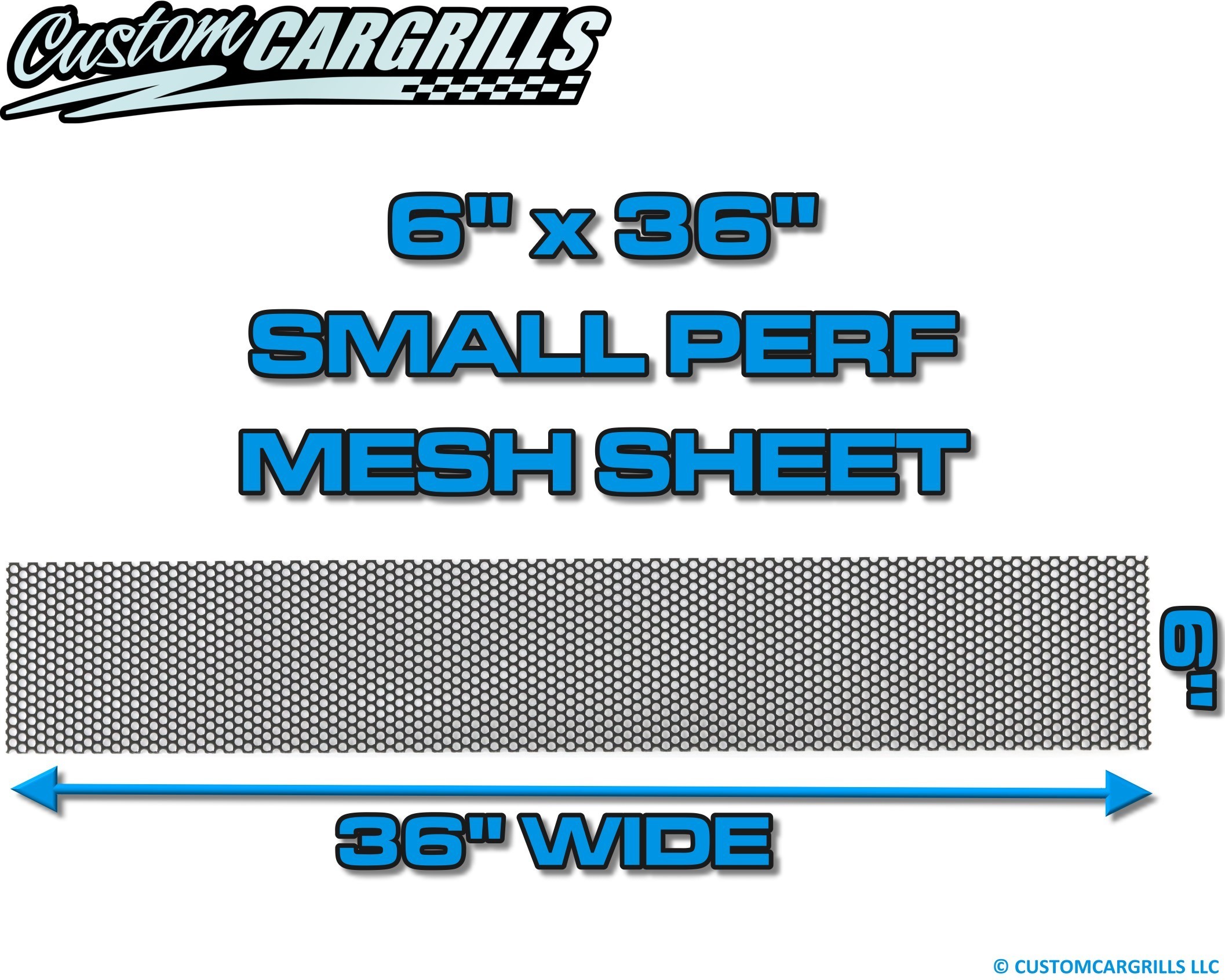 6in. x 36in. Small Perforated Grill Mesh Sheet - Gloss Black #4