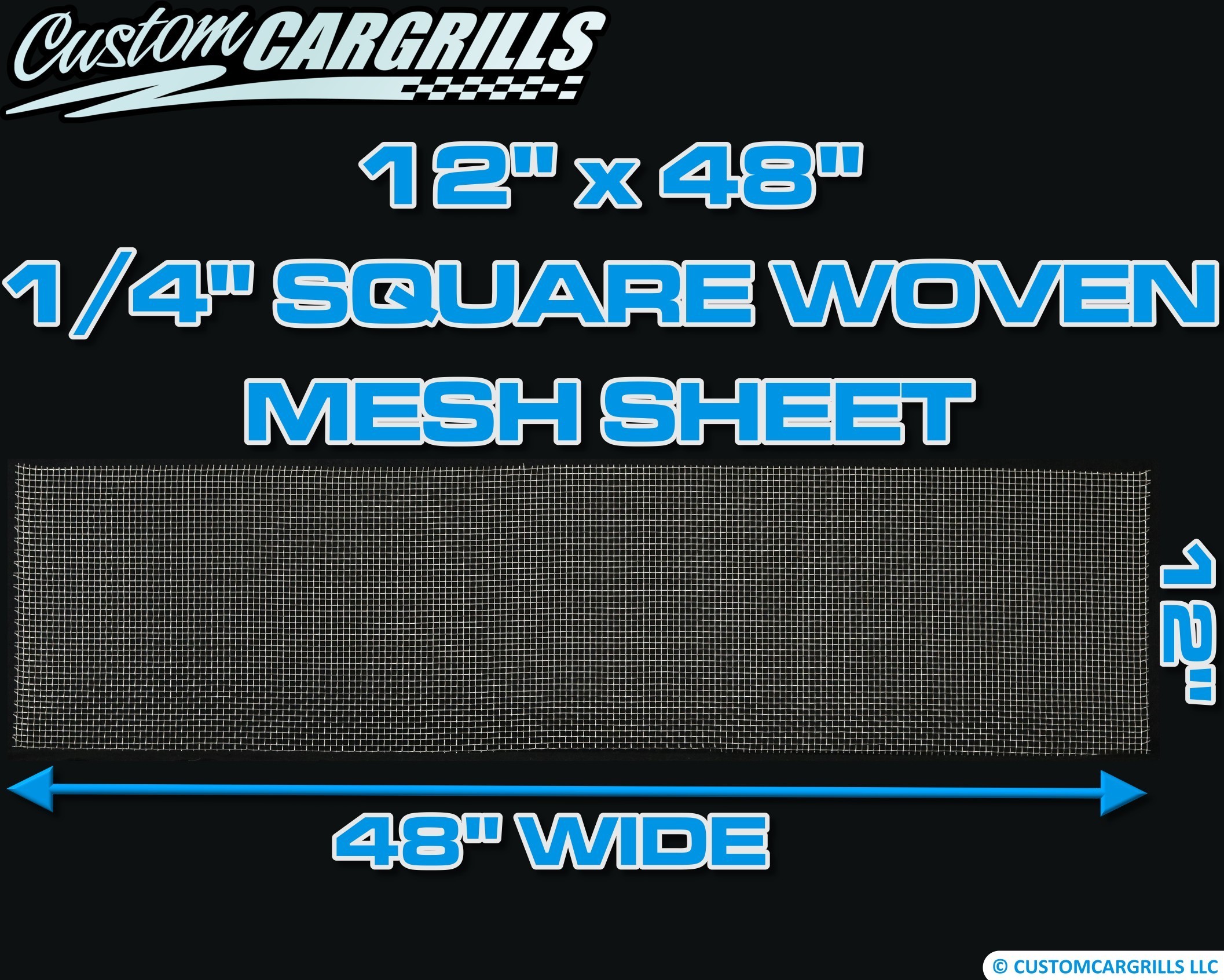 12in. x 48in. 0.25 Square Woven Grill Mesh Sheets - Silver #4