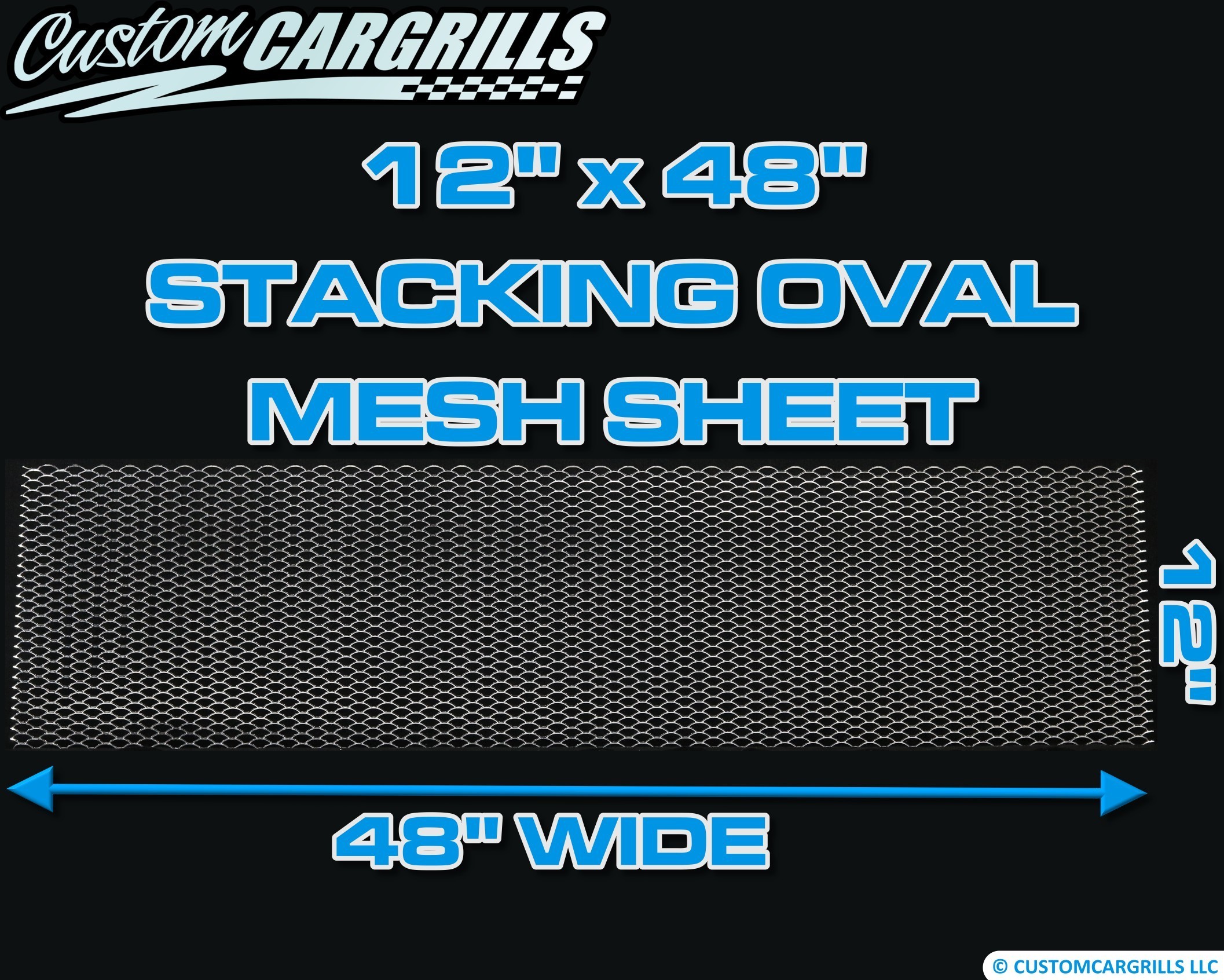 12in. x 48in. Stacking Oval Grill Mesh Sheet - Silver #4