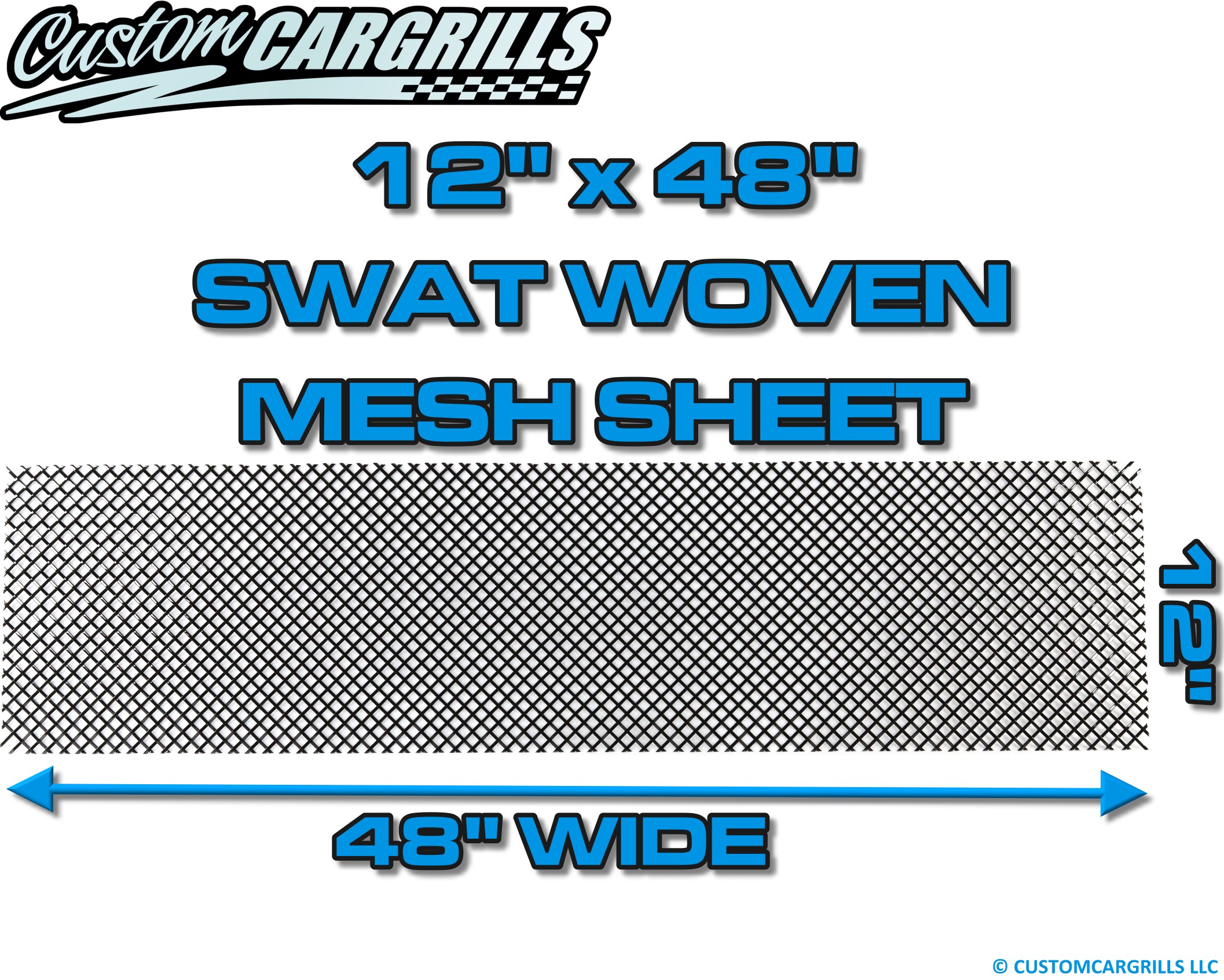 12in. x 48in. Woven SWAT Grill Mesh Sheets - Gloss Black #4