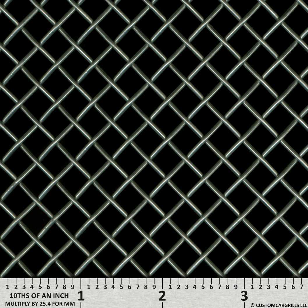 12in. x 48in. Small Diamond Grill Mesh Sheet - Gloss Black