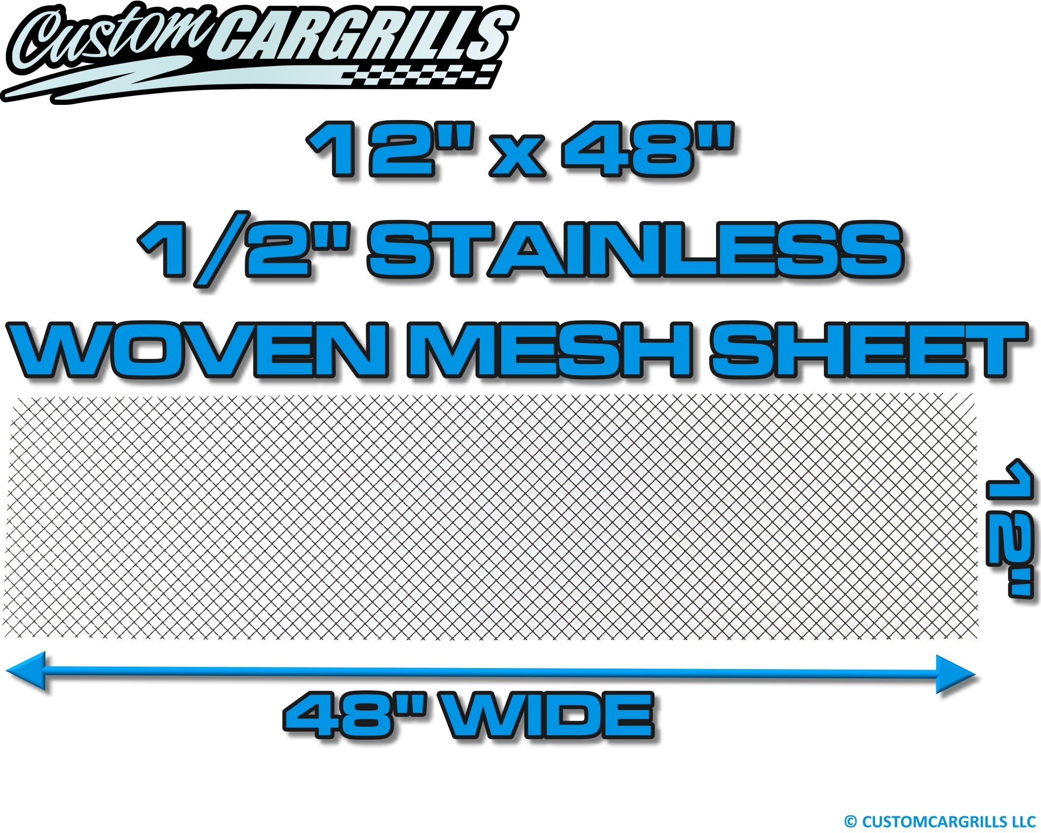 12in. x 48in. Stainless 0.50 Woven Wire Grill Mesh Sheets - Gloss Black #4
