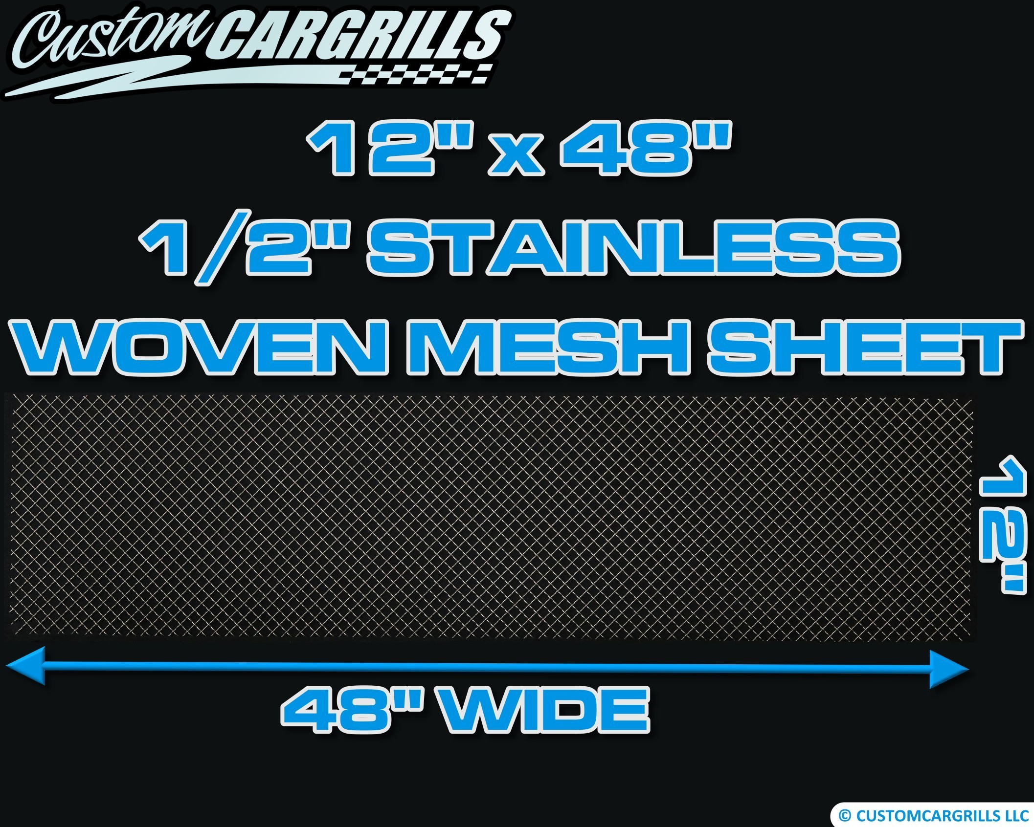 12in. x 48in. Stainless 0.50 Woven Wire Grill Mesh Sheets - Silver #4
