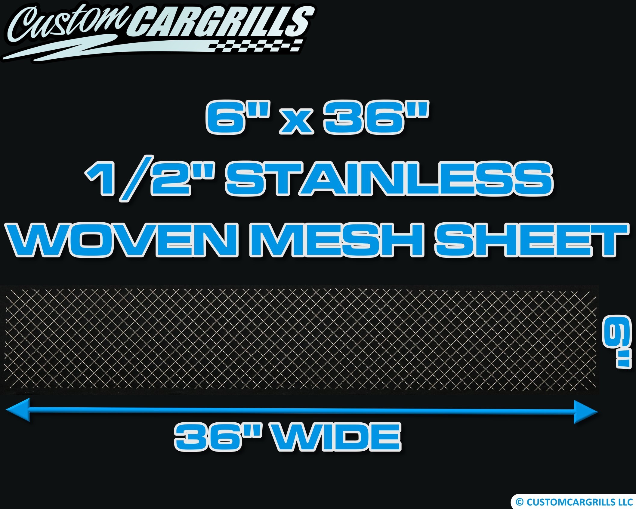 6in. x 36in. Stainless 0.50 Woven Wire Grill Mesh Sheets - Silver #4