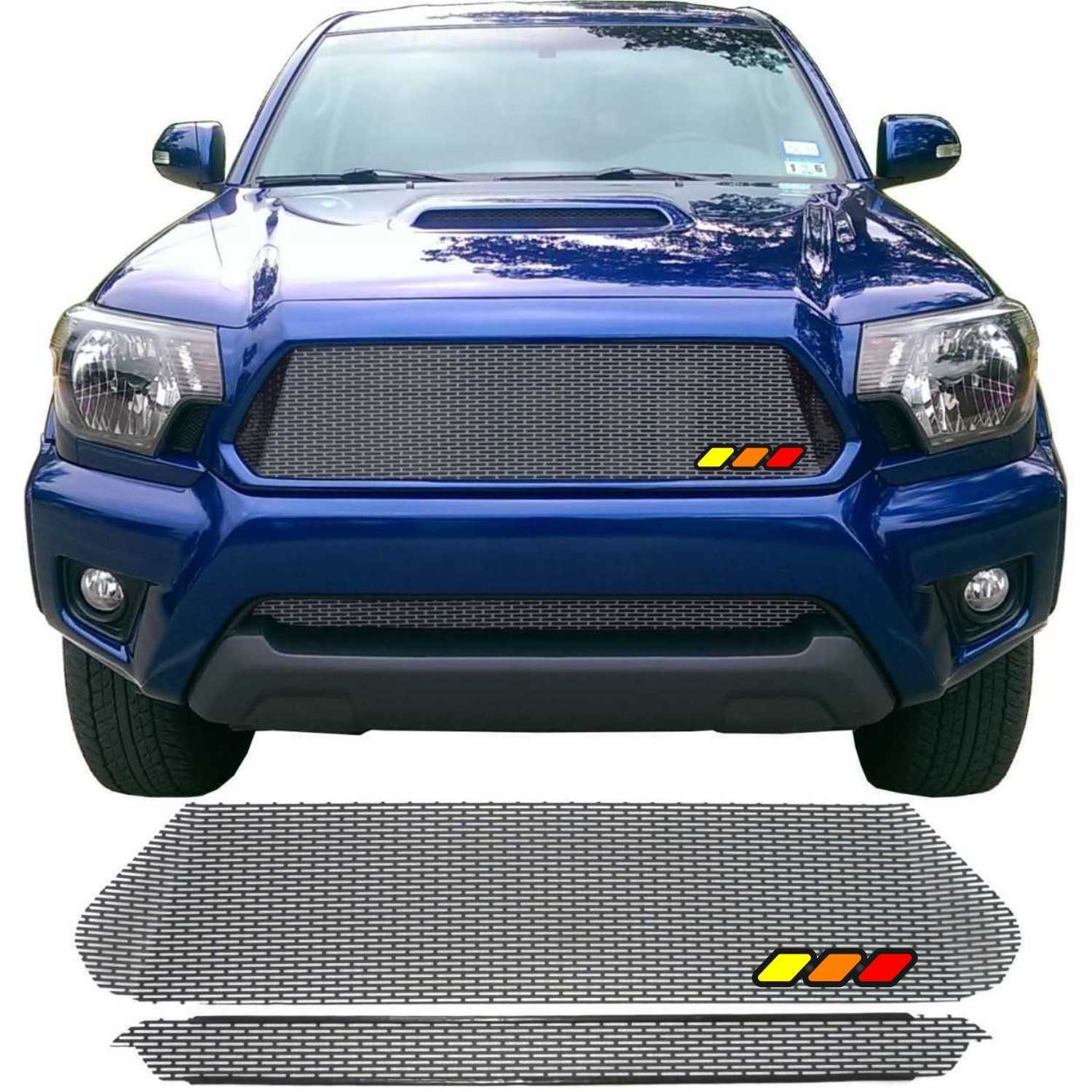 Mesh Grille with Bezel and Tri-Color Emblem for 2012 - 2015 Toyota Tacoma