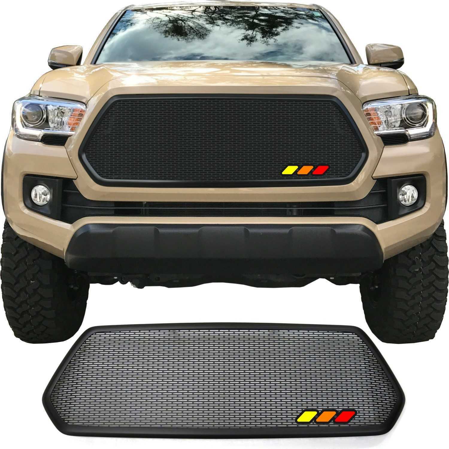 Mesh Grille with Bezel and Tri-Color Emblem for 2016 - 2017 Toyota Tacoma