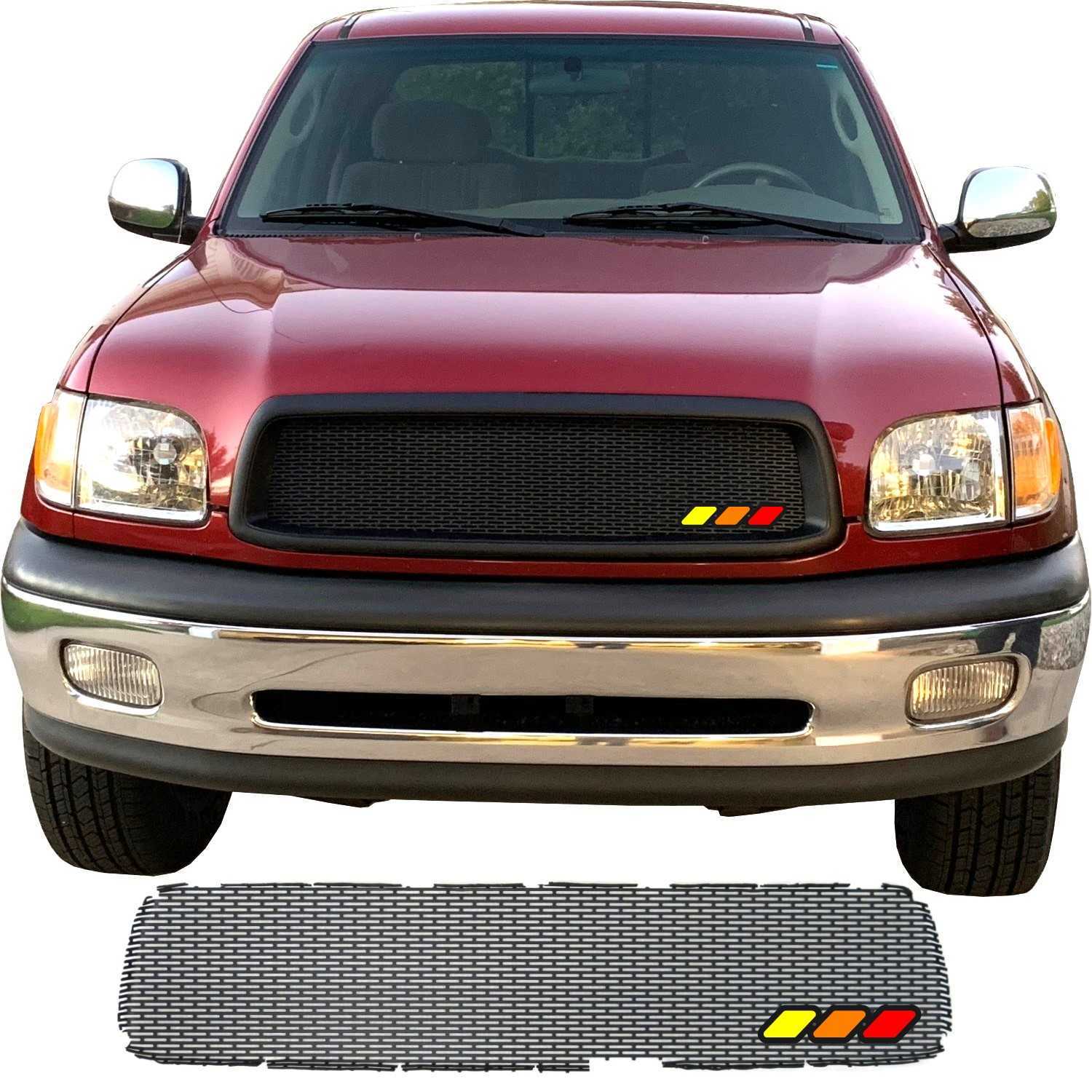 Mesh Grill with  Tri-Color Emblem for 2000 - 2002 Toyota Tundra