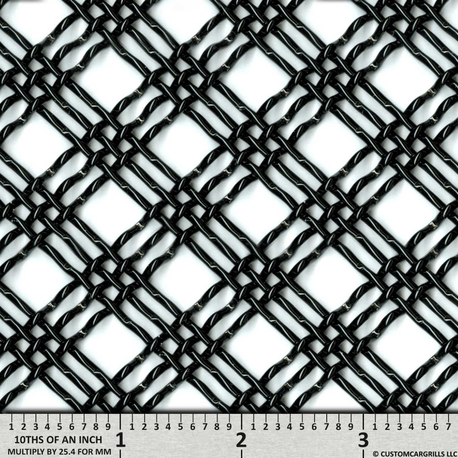12in. x 48in. Aluminum Triple Woven Wire Grill Mesh Sheets - Gloss Black