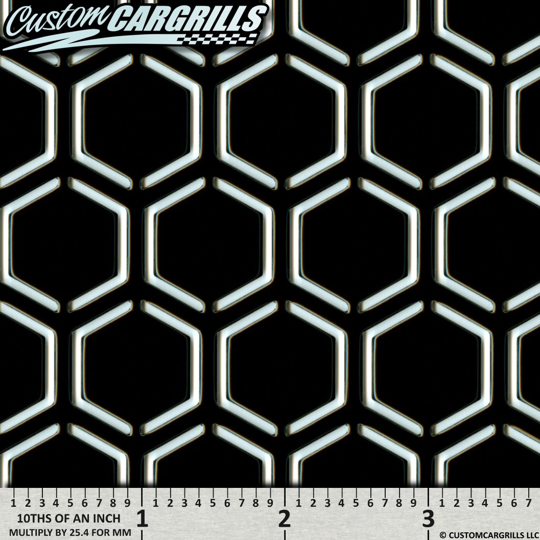 16in. x 48in. Twister Hexagon Mesh Sheet - Horizontal - Black