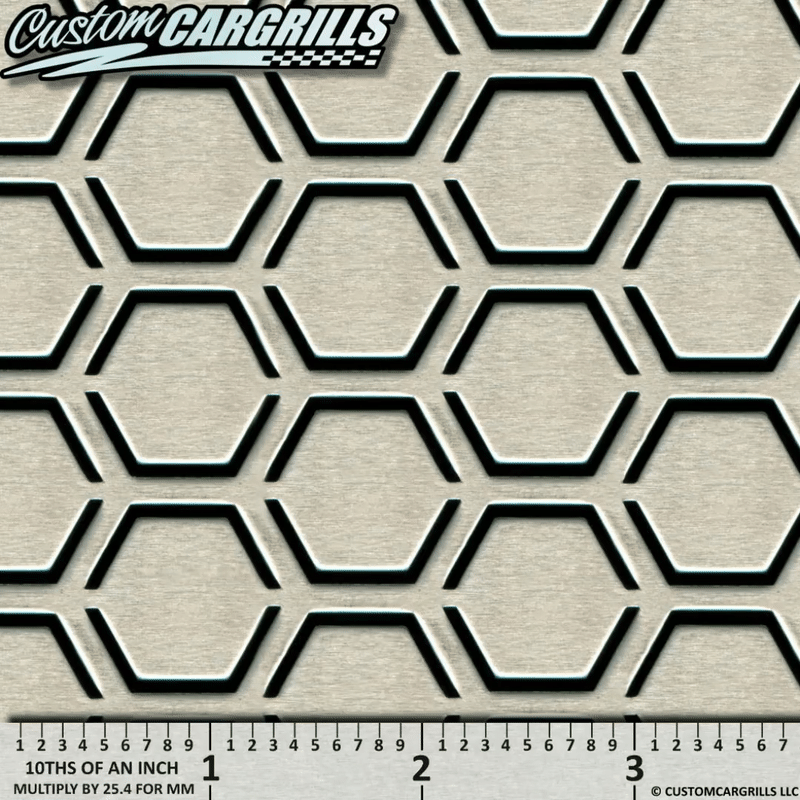 16in. x 48in. Twister Hexagon Mesh Sheet - Vertical - Silver