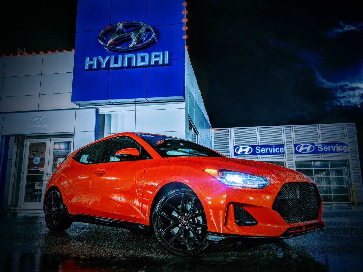 Red Hot: Custom Grille for 2019+ Veloster Base and Veloster Turbo