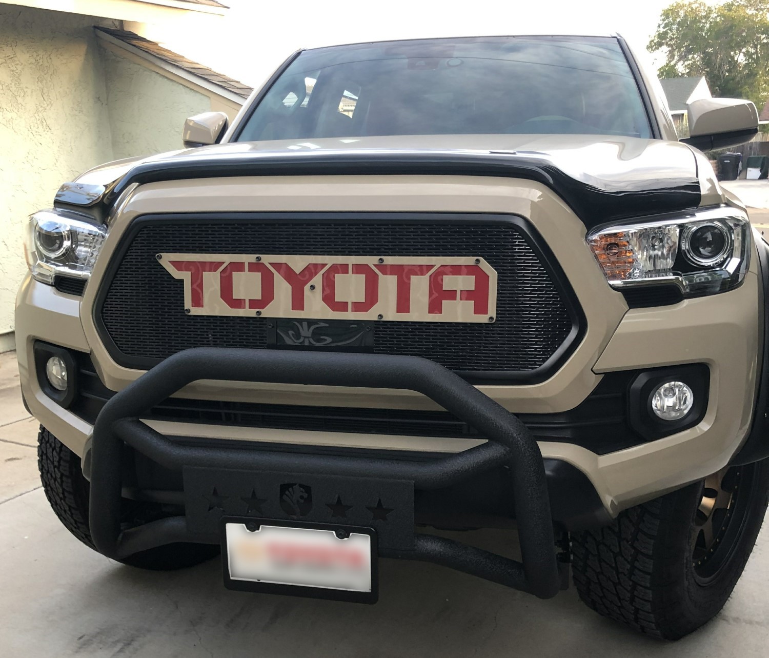 Make a Statement: Red and Quicksand Two-Tone Letters for Toyota Tacoma Grille