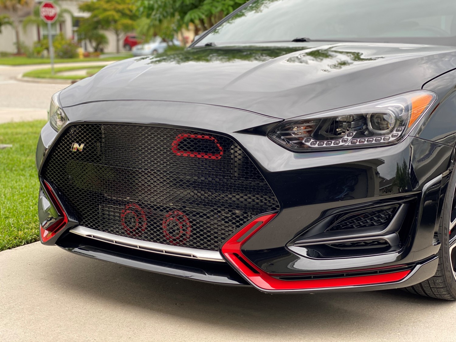 Blackout Your Veloster N with a Custom Black Grille for a Unique Style
