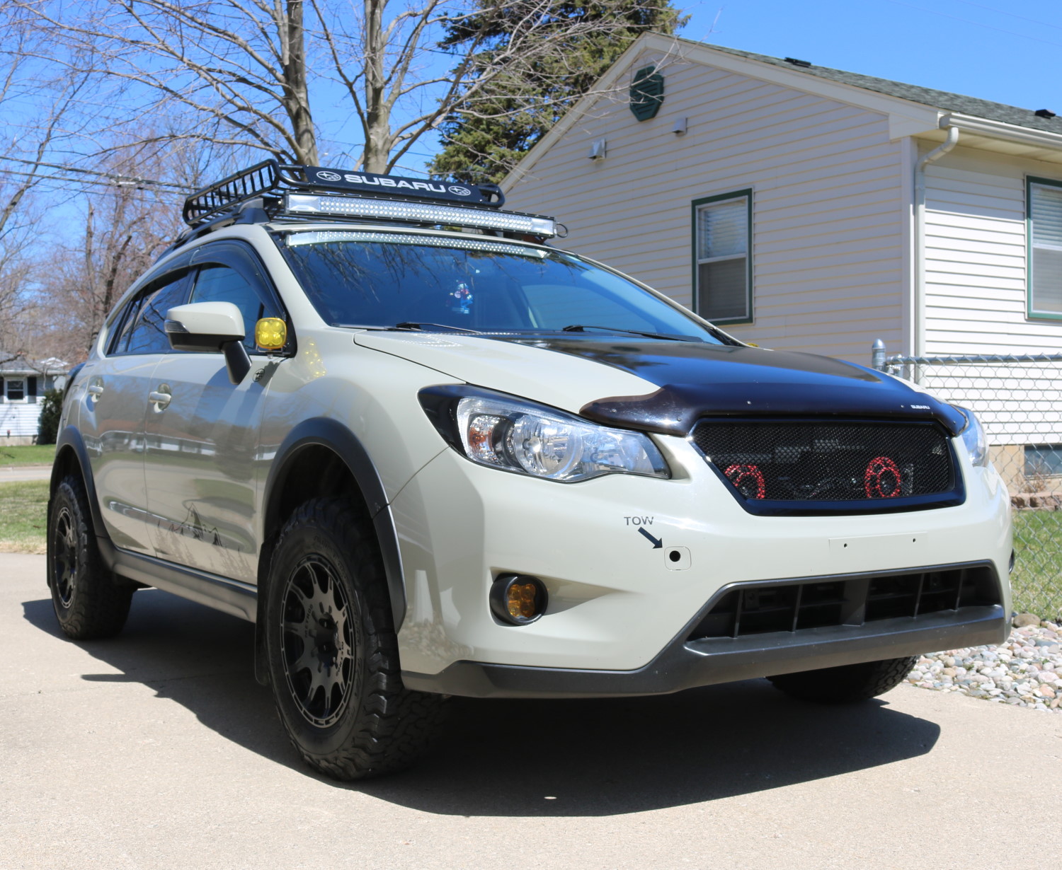 Stealthy and Bold: 1st Gen Subaru Crosstrek with Custom All Black Grille