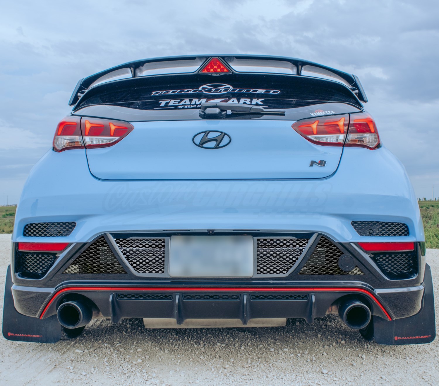 Rear Bumper Upgrade: Custom Grille Mesh Set for Hyundai Veloster N