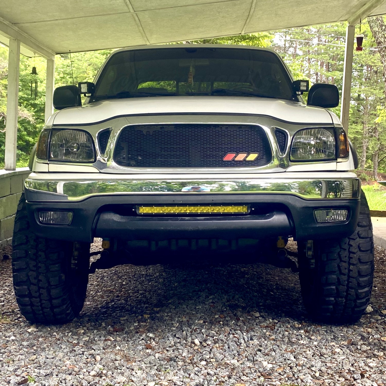 Update Your Old Tacoma's Style with Our Custom Tri-Color Emblem Grille