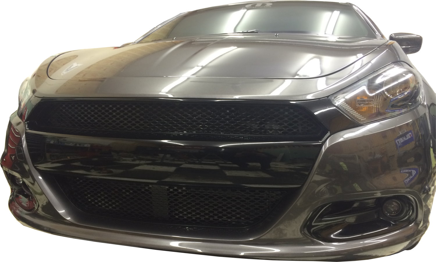 CCG GLOSS BLACK PRECUT MESH GRILL GRILLE SET FOR A 201316 DODGE DART