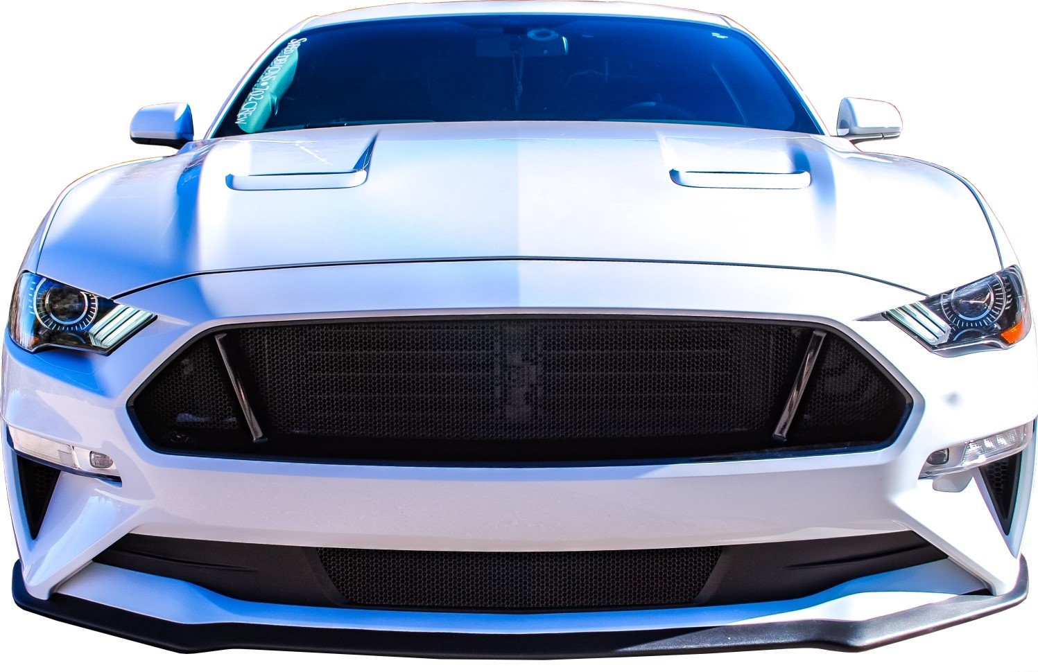 CCG TOP & LOWER BLACK GRILL GRILLE MESH FOR BADGELESS 2018-21 FORD